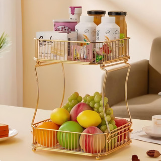 Chống Gỉ Sắt/kim LoạiGiá  2 TầngKệ Đựng Hoa Quả 2 Tầng Lớn, Đa Năng Bền Mắt Dễ Vệ Sinh Gia Đình