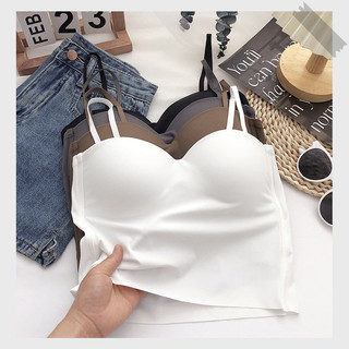 Áo lót nữ kiểu camisole quấn ngực, nâng ngực, xếp ly, gợi cảm, mỏng, không đường may