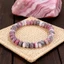 Vòng tay đá tự nhiên Unisex màu hồng Zebra - Trống - Hạt hình - Handmade - Phong cách phương Tây mùa hè - Luân xa trái tim tự tình yêu