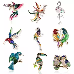 AqToCna Breastpin Phượng Hoàng và Flamingo Pha Lê - Trang Sức Cá Tính