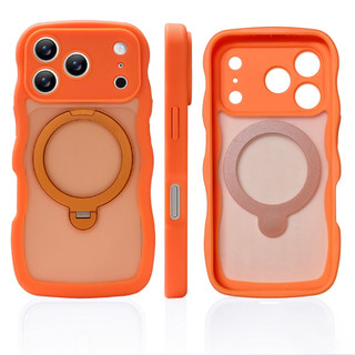 Vỏ sóng nâng cao giá đỡ từ tính Vỏ điện thoại di động cho iPhone17 Pro Max 16 15 Pro Max Bảo vệ camera chống sốc Vỏ lưng cứng chống rơi