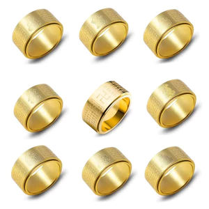 Nhẫn thép titan hình trái tim theo cung hoàng đạo, bền màu lâu dài