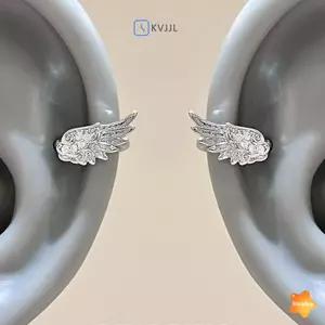Cặp bông tai thiên thần cổ điển với đá zircon lấp lánh - Quà tặng sinh nhật mới