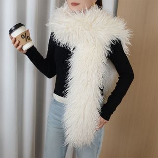 Khăn len giả dày phong cách Hàn Quốc 180cm, phù hợp cho bé gái và nữ mùa đông