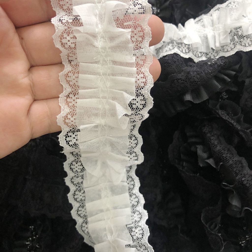 Ruy băng ren 2 lớp - Viền vải cao cấp để viền váy