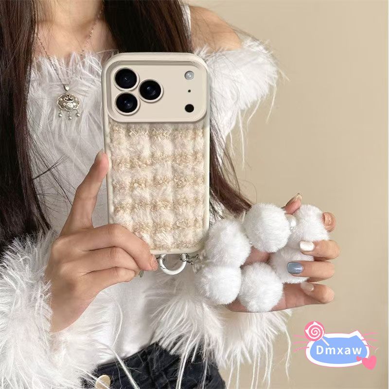 Ốp Điện Thoại Sang Trọng Mùa Đông Dễ Thương Cho OPPO Reno 14 13 11 Pro 10 9 8 Pro Plus 7 SE Lite 8Z 8T 7Z 6 5 Pro 5G 4G Vỏ Sọc Đơn Giản Nhiều Màu Sắc Vỏ Mềm Chống Rơi Với Vòng Tay Quả Cầu Tóc