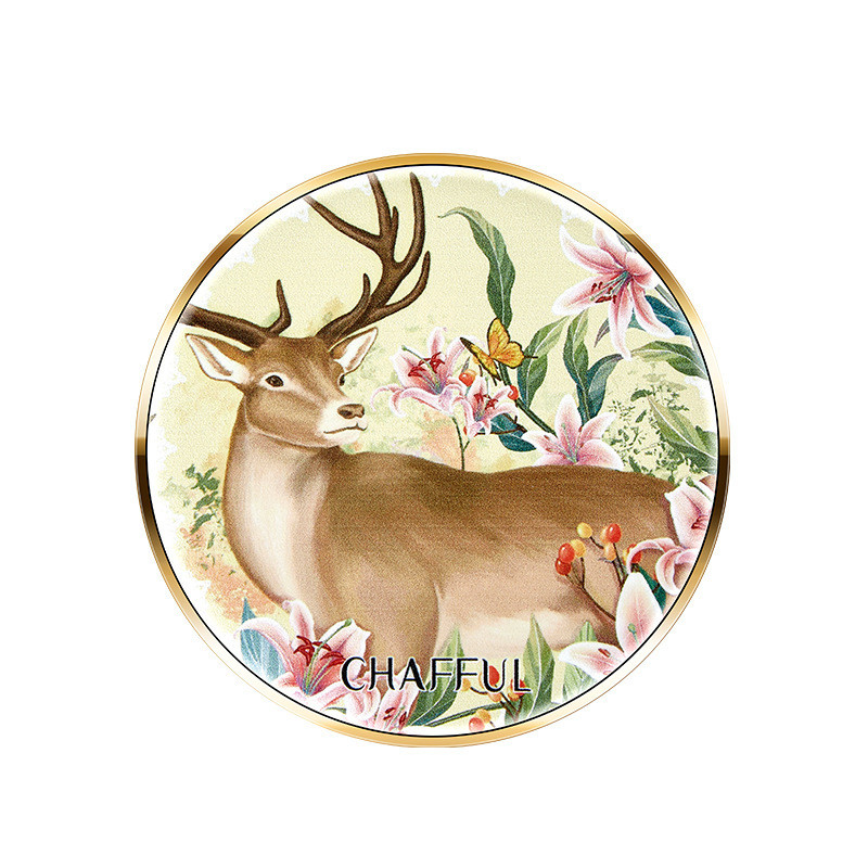 CHAFUL Watery Softening Beauty Box Powder Cream có gương Hộp trang điểm Mini hai lớp + Đệm 12.24