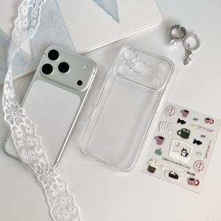 [JLK] Creative Diy Sticker Vỏ điện thoại trong suốt cho iPhone 17 Air 16 15 Plus 14 Pro Max 13 12 11 Clear Slim PC Vỏ chống sốc
