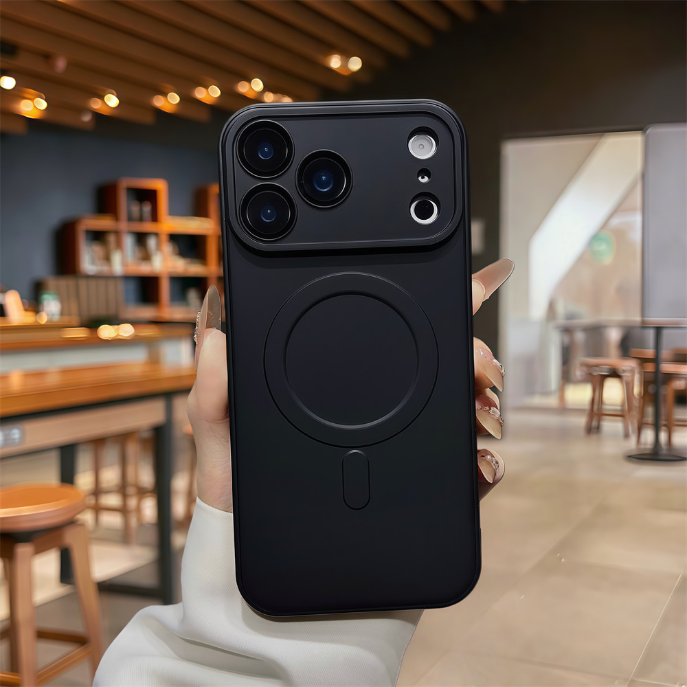 Ốp điện thoại từ tính màu chất lượng cao cho iPhone 17 Pro Max 11 12 13 14 15 16 pro max Vỏ bảo vệ điện thoại vỏ mềm bảo vệ ống kính chống rơi