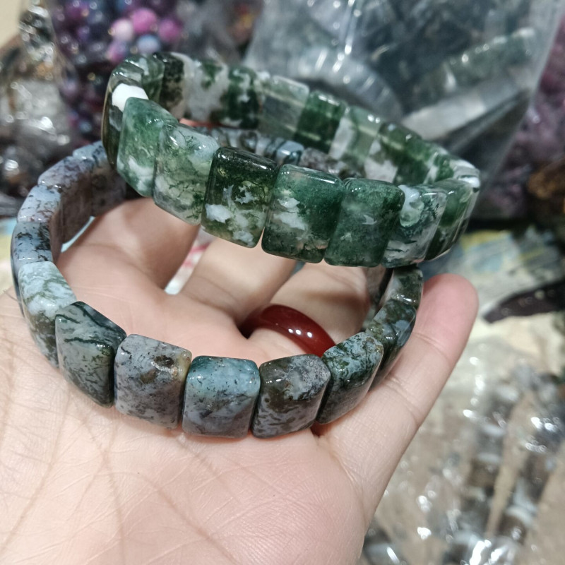 Trang sức mã não thủy sinh màu sắc tự nhiên, phong cách Bohemian nam nữ