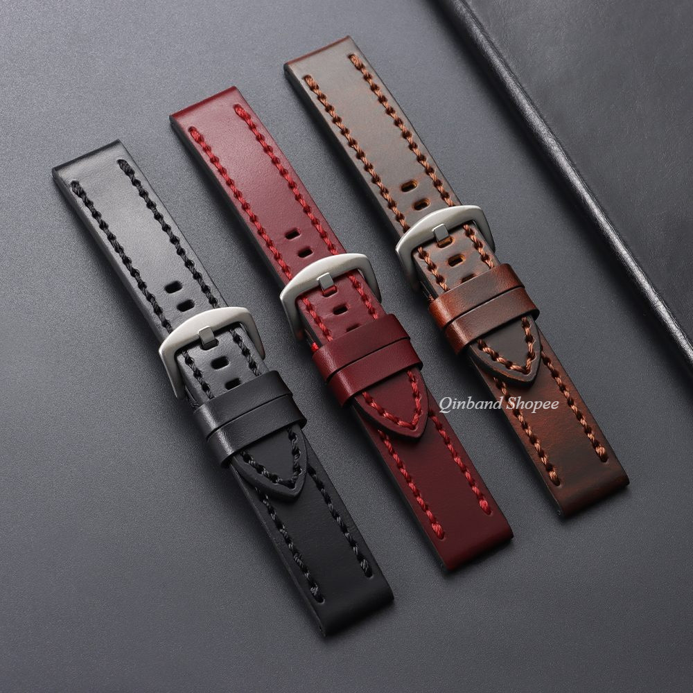 Dây đeo đồng hồ da bò thật hai mặt bọc dầu Dây đeo đồng hồ da bò 18 / 20 / 22 / 24mm dành cho SEIKO dành cho nam nữ Vòng đeo tay thay thế