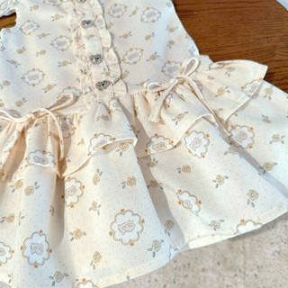 [8-26kg] Váy Linen Cánh Tiên Màu Be Vàng Cho Bé Gái