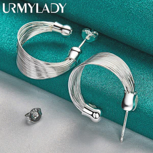 URMYLADY Hoop Earrring Bạc 925, Phù Hợp Tiệc Cưới