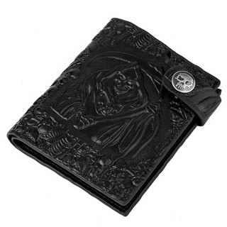 2024 Lớp đầu tiên Da bò Demon Skull Death Punk Rock Ví dây chuyền chống trộm ngắn