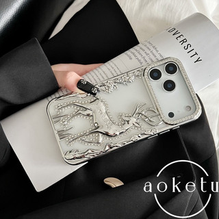 Hươu dát kim cương sang trọng Thích hợp cho vỏ điện thoại iPhone 17 Promax Mạ điện 3D Deer Apple 16 Promax 3D 15pro / 14 / 13 / 12 Vỏ bảo vệ chống rơi