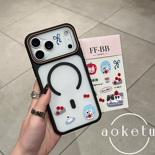 Sáng tạo cửa sổ lớn từ tính DIY chú chó con dán vỏ điện thoại thích hợp cho iPhone 11 12 13 14 15 16 17 Pro max mờ bao gồm tất cả vỏ chống rơi