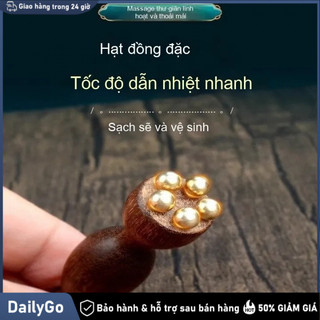 Con lăn massage mặt mini gỗ hồng đầu bi đồng，Mắt，Dụng Cụ Gua Sha， Bằng Đồng， Hạt Sen，Đầu Bi，Kinh Tuyến，Trị Liệu