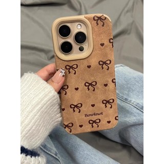 Nơ áp dụng cho 17/16 lông vỏ điện thoại di động iPhone15promax vỏ 14 mùa đông mới 13pro lỗ