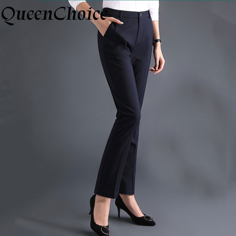 S-5XL Quần Bút Chì Đen Chắc Chắn Cho Nữ Văn Phòng