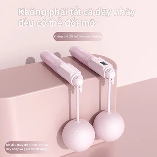 bền bỉ Dây nhảy ĐẾM SỐ [Nâng cấp 6 điểm] không dây giảm cân, bóng to, có calo, đếm vòng, có tạ tập yoga, gym, thể dục