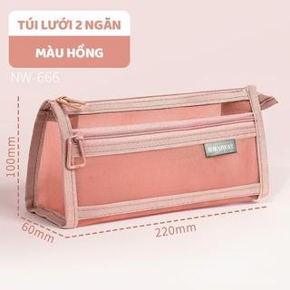 Túi Lưới Đựng Bút Đơn Giản, Túi Đựng Bút Dễ Thương Cho Học Sinh Trong Suốt Nhiều Ngăn