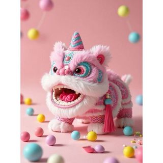 Móc khoá Lân Hồng May Mắn