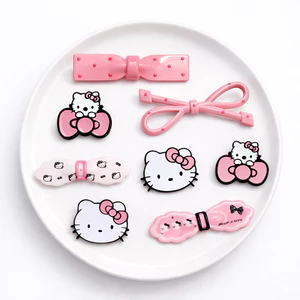 Set Charm Hello Kitty Nơ Hồng Pastel Cute – Set 8 món Trang Trí Dép Xinh Xắn Phong Cách Ngọt Ngào Dễ Thương