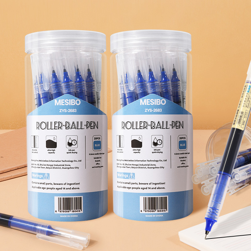 Combo 20 Chiếc Bút Gel 0.5mm Nhanh Khô – Viết Mượt, Khô Nhanh, Mực Lớn Gấp 3 - 3 Màu Đen/Xanh/Đỏ-Có Hộp Đựng