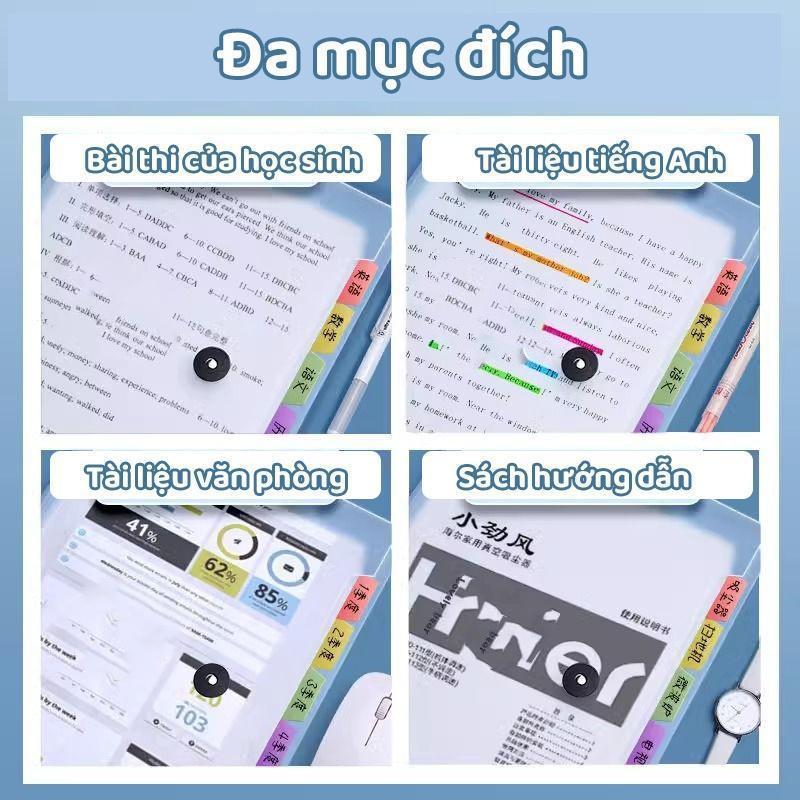 Túi đựng tài liệu A4 dễ thương với sticker gấu trúc, đựng tài liệu nhiều ngăn tiện lợi cho học sinh, nhân viên