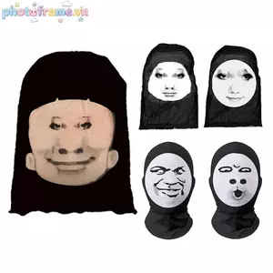 Photoframe 3D Ngộ nghĩnh Full Face Mask Lưới Đàn Hồi Mới Lạ Full Face Mask Dành Cho Nam Nữ Cosplay Mũ Mô Phỏng Balaclava Mũ Mũ Đội Đầu VN