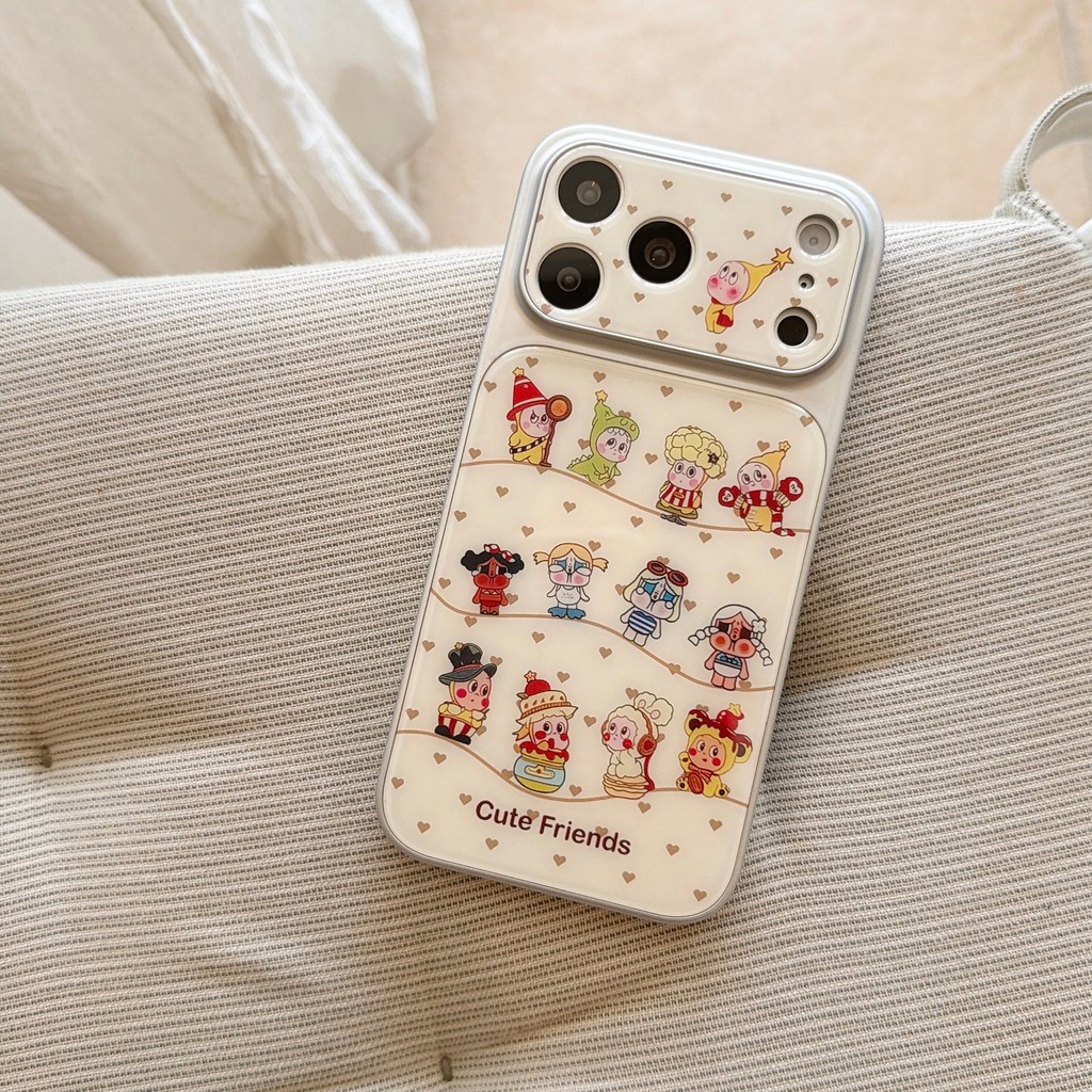 Tượng nhỏ màu vàng + dây treo Vỏ điện thoại cho iPhone 17 Pro Max, 17 16 15 14 13 Vỏ điện thoại chống rơi