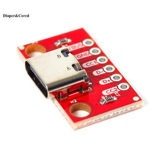 DIAPER & CORED 1Pc USB 3.1 Loại C Kết Nối 16 Chân Nữ Soet Receptacle Adapter Sang Dây Hàn Cáp 16 Chân Hỗ Trợ PCB Board YTH