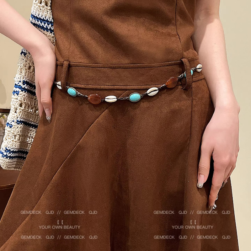 Thắt lưng nữ boho họa tiết sao biển, phong cách mới cao cấp năm 2026