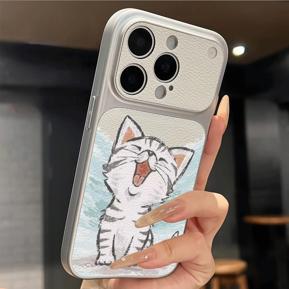 Dễ thương mèo ngáp cho iPhone 17Air trường hợp iPhone 15/14 Corning trường hợp