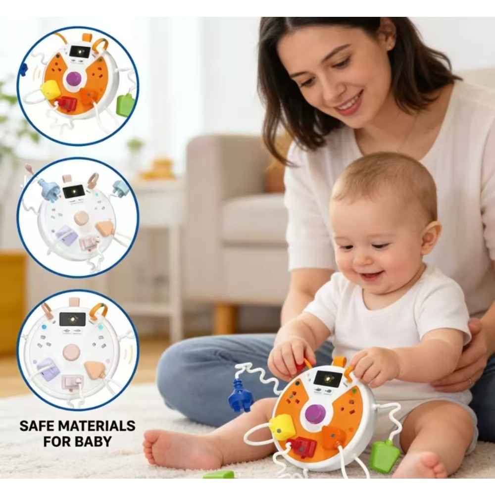 Đồ chơi bảng bận rộn Montessori, Dải nguồn đa chức năng giáo dục, Đồ chơi học tập giác quan cho trẻ mới biết đi 1-3