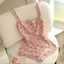 Ngọt Ngào Lưng Slim-fit Sling Jumpsuit Pure Desire Gợi Cảm Váy Ngủ Bé Gái Nơ In Hình Bộ Đồ Ngủ Cotton Nguyên Chất