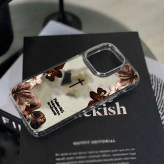 Ốp điện thoại hoa dâm bụt đỏ hoa màu đỏ cho iPhone 17 / 16 / 15 / 14 / 13 / 12 / 11 / PRO MAX / PLUS / X / XR gương chống rơi và chống sốc Vỏ bảo vệ lỗ lớn