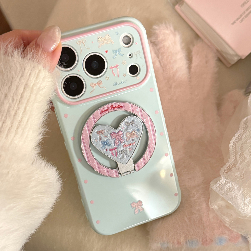 Ốp Lưng Điện Thoại Thắt Nơ Xanh Cho IPhone 17 Pro Max 17 16 15 14 13 Ốp Điện Thoại Chống Rơi FIHS