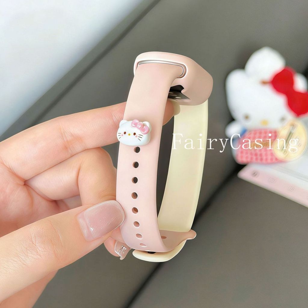 Dây đeo silicon mềm cho Xiaomi Mi Band 10 9 8 Nfc Vòng đeo tay cao su thể thao Vòng đeo tay Correa Phụ kiện dễ thương Khóa