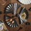 Ẩm Thực Nhật Bản Đen Bộ Đồ Ăn Thương Mại Izakaya Sushi Sashimi Thịt Nướng Món Ăn Hộ Gia Đình Retro Hình Quạt Đĩa Ăn 67Q2