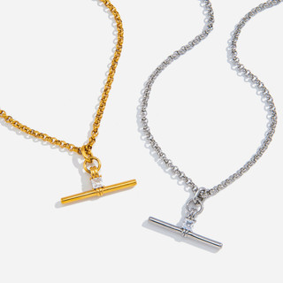 Châu Âu Mỹ ins Zircon Thép Titan Hình Học Vòng Cổ Nữ