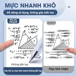 Bút Gel Bấm ST 0.5mm Set 2/12 Cây – Mực Nước Viết Trơn Êm, Nét Đều Không Lem, Dùng Cho Học Sinh Văn Phòng