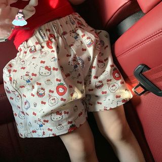 Quần short bé gái Hello Kitty – Quần lửng in hình dễ thương, form rộng thoáng mát, phong cách Hàn
