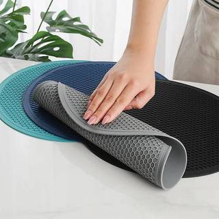 [Ktp] lớn Silicone mat Coaster chịu nhiệt placemat honeb nonslip nồi chủ bảng Mat cốc tròn Mat phụ kiện nhà bếp