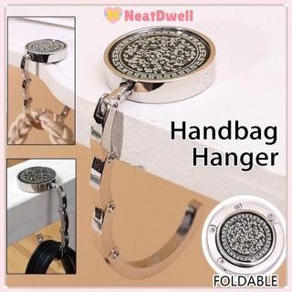 [COD] NETDWELL 1 Cái Giá đỡ móc để bàn, Móc treo túi xách di động hoa cổ điển, Giá đỡ phụ kiện du lịch tròn Giá đỡ túi ví