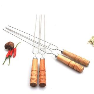 LOVIVER Bộ 6 que nướng BBQ bằng thép không gỉ Kabob xiên nướng ngoài trời, 42cm, tái sử dụng, chống trượt, dành cho gà và rau củ Shish Kebab