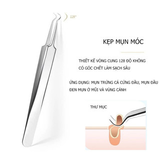 Nhíp Lấy Mụn Đầu Đen Thép Không Gỉ - Thiết Kế Đầu Nhọn Mảnh, Hiệu Quả Và An Toàn Cho Làn Da nhíp gắp mụn đầu đen