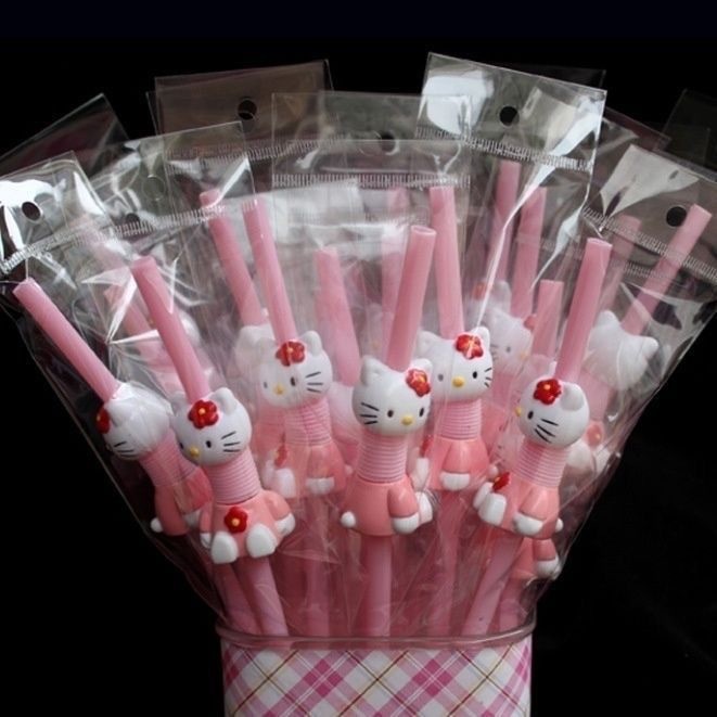 Dễ Thương HelloKitty Nước Giải Khát Ống Có Thể Thu Vào Có Thể Uốn Cong Trà Sữa Nhựa Thủy Tinh Ống Hút TZUC
