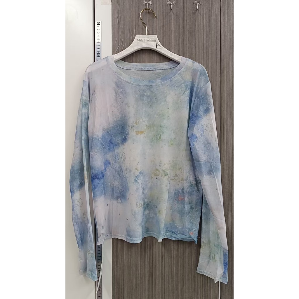 Milyfashion Gạc Co Giãn Rendering In Hình Áo Thun Chống Nắng Dài Tay Mùa Hè Thoải Mái Tất Cả Trận Đấu Sang Trọng I
