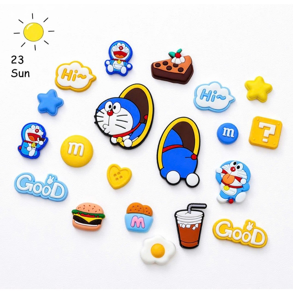 Set Charm Doraemon Cute đáng yêu Vui Nhộn – Mèo Máy Doremon, Burger, Nước Ngọt, Khoai Tây Cute Trang Trí Dép Crocs